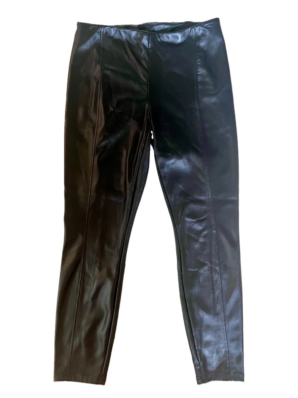 INC International Concepts Black Size L Faux Leather Vegan Pull-On Leggings
